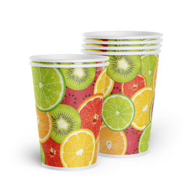 Набор бумажных одноразовых стаканов 6 шт, 250 мл, диз. 3 (8/8/72)