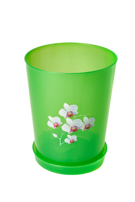 Горшок цв. для орхидеи 3,5л с/под (зел. прозр) декор (1/20)