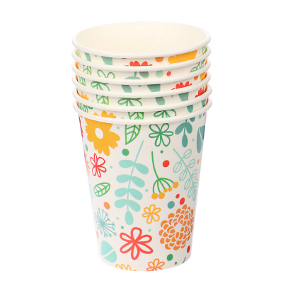 Набор бумажных стаканов Лимоны, Желтые цветы в ассорт., в т/у пленке, 6шт*250 мл (6/72)