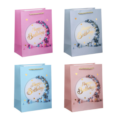 Пакет подарочный из высококач. бумаги с фольгир. слоем, 23х18х10 см, 210 г., 4 диз, арт.3 (12/12)