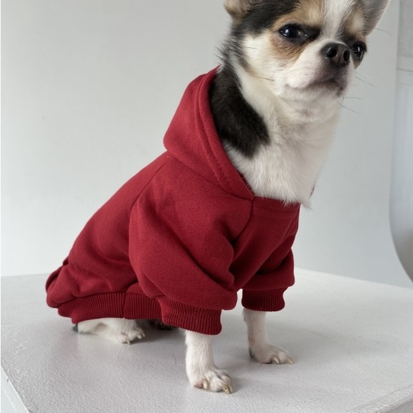 Кофта - толстовка д/мелких пород собак "BRO Style", цвет бордовый, р XL (на флисе)(1/12)