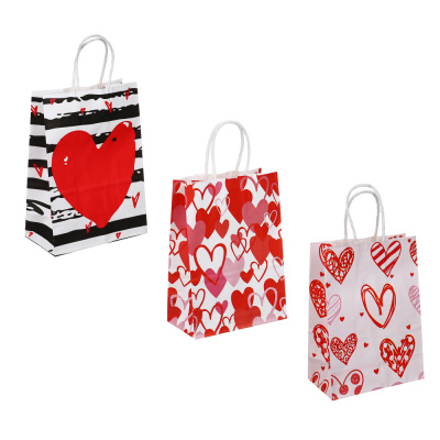 Пакет подарочный, бумажный, 15x21x8 см, 3диз, сердца LADECOR (12/12)