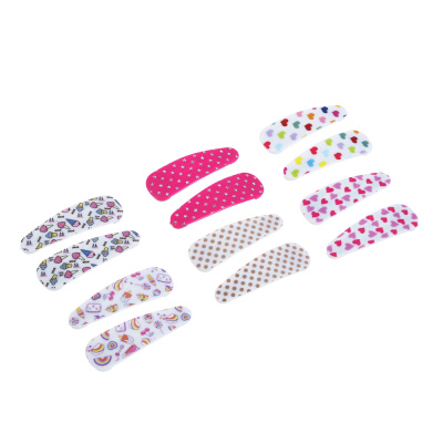 Набор зажимов для волос 2шт 5см (металл) (6диз) (1/12)