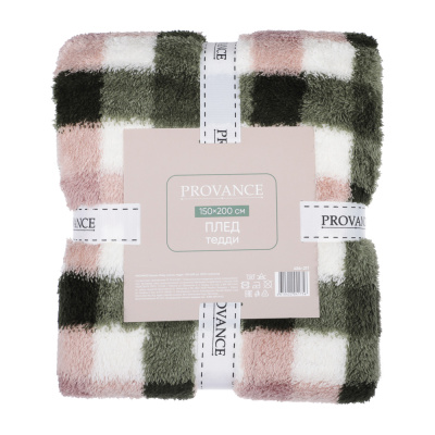 Плед клетка тедди, 150х200см, 100% полиэстер PROVANCE Кантри (1/10)