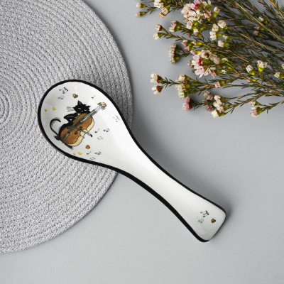 Подставка для ложки, 22x7x2,5см, керамика MILLIMI Котейка (1/60)