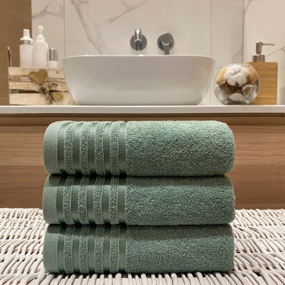 Полотенце махровое ГАРМОНИЯ 40х60, 400гр./м2, зелёный-чай (1/10)