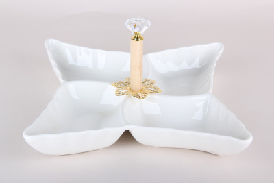 Менажница 24см 4-х секционная (фарф) (1/20)