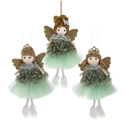 Изделие декоративное подвесное "Ангел", L9 W3 H18 см, 3в.(текст.полим.мат.)(1/12)