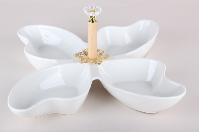 Менажница 25см 4-х секционная (фарф) (1/20)