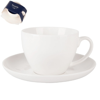 Чашка с блюдцем "Notele" v=250мл. (картонная цветная лента) фарф. (1/24)