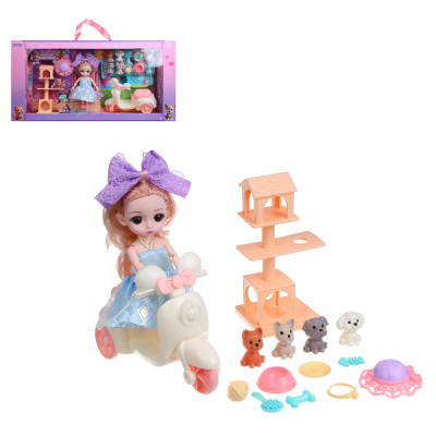 Кукла 15 см с акс. и питомцами, PVC, PP, ABS, 45х8х24 см ИГРОЛЕНД (1/18)