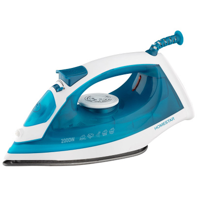 Утюг бело-синий (2000Вт, пар, тефлоновая подошва, антинакипь) HomeStar HS-4010 (1/10)