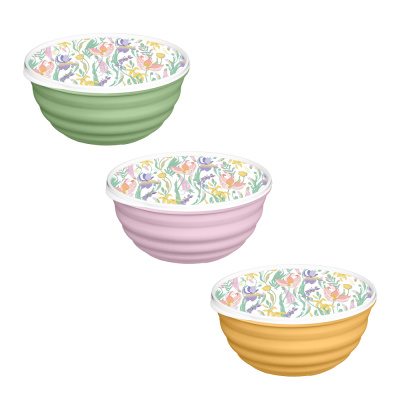 Миска Latina 1,1л с крышкой, пластик, 3 цв Ботаника (12/12)