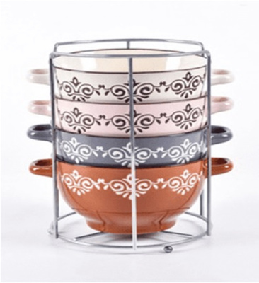 Набор бульонниц 5пр "Орнамент" 650мл.(кер.) (1/6)     