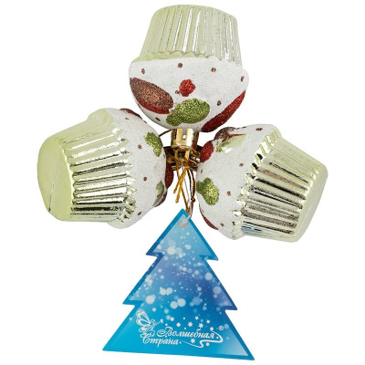 Набор украшений Промо PRO3-M 6см 3 шт(пластик,полиэстер) (1)