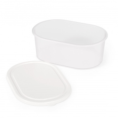 Емкость для СВЧ 1л овальная (белый) (уп.36)