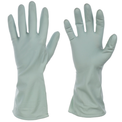 Перчатки хозяйственные, прочные, размер M, серо-голубые, ПВХ VETTA (20/20)