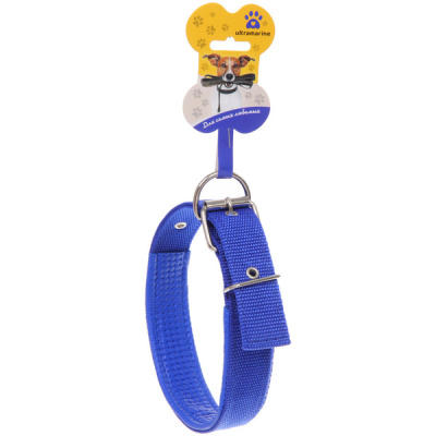 Ошейник д/собак однотонный "ЗООЛЕНД БРО", цвет синий, 3*59см (бирка) (1/12)