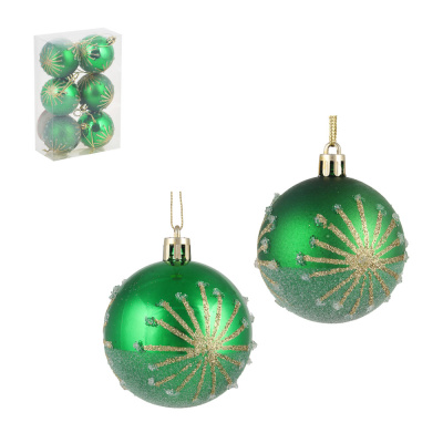 Набор шаров 6x6 см, зеленый, пластик, арт.23-27 СНОУ БУМ (1/1)