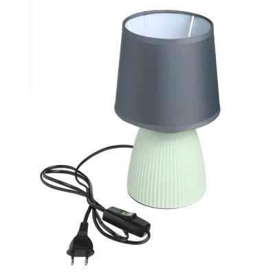 Светильник переносной настольный Марсель, 25 см, E14, 40Вт, 230В, кер, текст, сер/зел BY (1/12) Светильник переносной настольный Марсель, 25 см, E14, 40Вт, 230В, кер, текст, сер/зел BY (1/12)