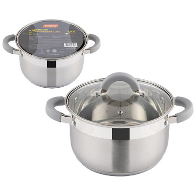 Кастрюля 3,9л Felicità с/кр из жаропрочного стекла, размер 20*12,5см (нжс) (1/6)