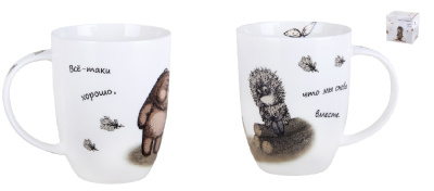 Кружка 420 мл "Ежик в тумане" ф.дерби п/уп фарф. (1/36)