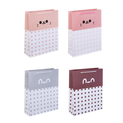 Пакет подарочный бумажный, 26x32x9 см, 128 гр, 4 диз, арт.1(12/12)