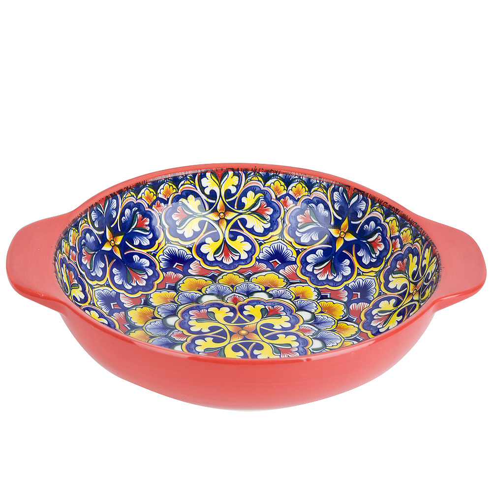 "Arabesque" Салатник с ручками (красный) 25х20,5х6см v=1200мл (min6) (транспортная уп.)(6/24)