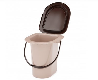 Ведро-туалет 18л (бежевый),пластик. (1/10)