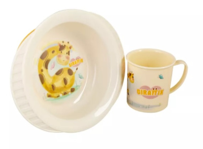 Набор посуды (кружка 0,2л+тарелка на прис.) Giraffix пласт.(22)