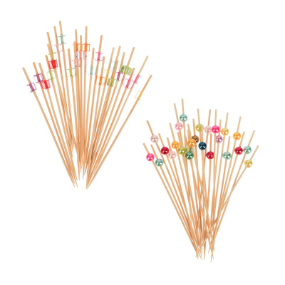 Шпажки д/канапе 24шт, 12см, дерево, пластик, жемчужины, кристаллы, арт С1 FNtastic (12/480)