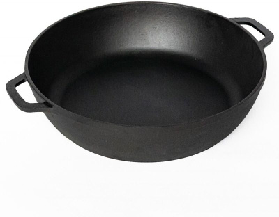 Жаровня чугунная д.340 с двумя ручками без крышки Гардарика (1/2)