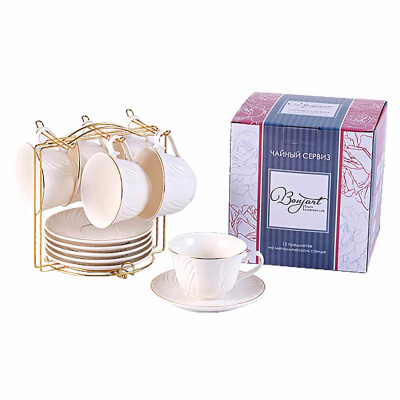 Набор чайный 12пр на металл.стенд 220 мл.(фарф.)(1/8)    