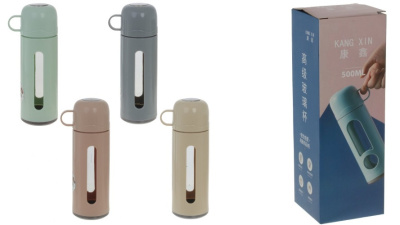 Бутылка 500мл, L7 W7 H22 см, (4в)(стекло,пол.мат.)п/у (1/60)