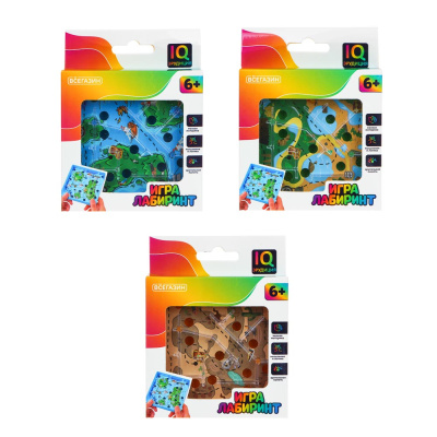 Игры в дорогу мини лабиринт, пластик, 10х10х2,1см, 3диз, ИГРОЛЕНД (6/6)