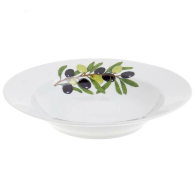 Тарелка глубокая диам. 200 мм Гладкий край Оливки (фарфор) , р.1733 (24)