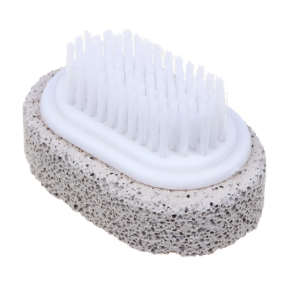 Пемза д/педикюра с щеткой, иск.пемза. пластик, 7*4,4*3,3см (1/12)