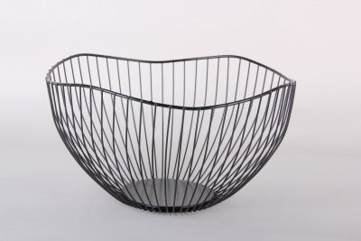 Ваза для фруктов 25*13см черный сталь (1/25)