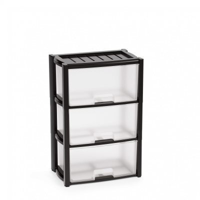 Комод "Колорит" 3-х секцион. (черный) пласт.(уп.1)