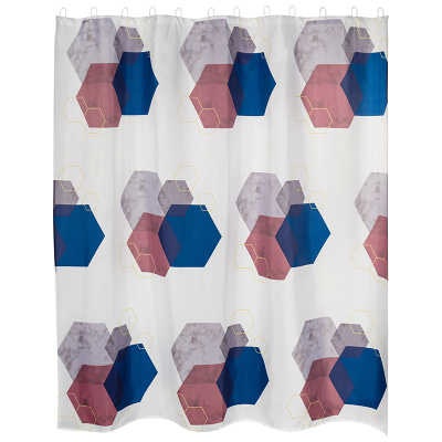 Занавеска для ванной комнаты "Угольники" 180*180 см SC-PE-52 (1)