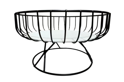 Ваза для фруктов на ножке 23х13х17.5см черная нжс (1/16)