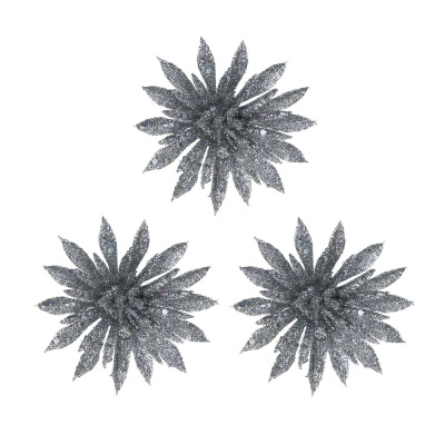 Цветы на проволоке 8x8 см 3 шт СНОУ БУМ (1/12)