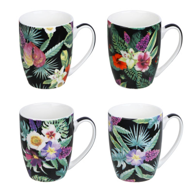 Кружка 350мл, фарфор, "Композиция", 4 диз (8/48)