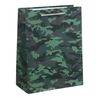 Пакет подарочный, бумажный, 26x32x10 см, камуфляжный принт LADECOR (1/12)