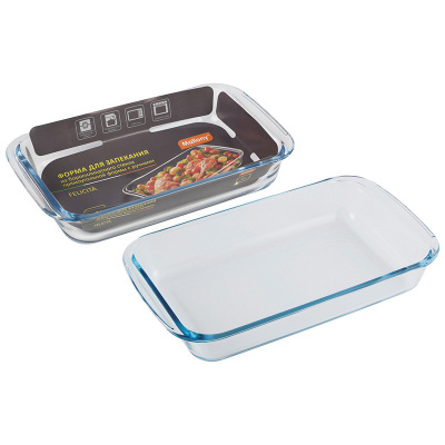 Форма для запекания 1,0л 25,8*15,3*4,5см Felicita прямоуг, с/руч (боросиликат. стекло) (1/12)