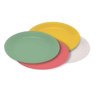 Тарелка Д225мм (цв.Микс),пласт. (1/40) 