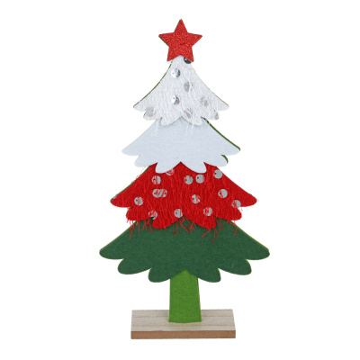 Фигурка декоративная Елочка, 16х30 см, фетр, дерево СНОУ БУМ (2/36)