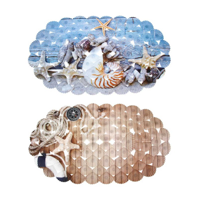 Коврик в ванну противоск., ПВХ, 66x38см, "Океанский прибой", 2 диз VETTA (6/30)