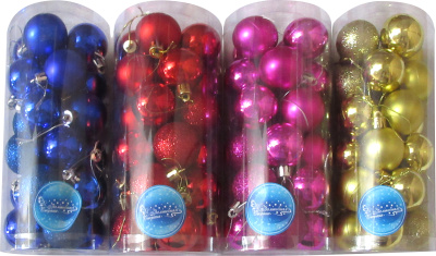 Набор шаров 24 шт., 4 см (пласт.полиэст.)(1/1/72)