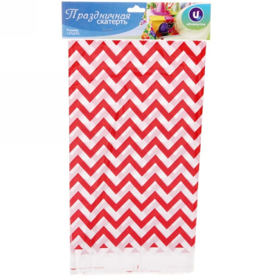 Скатерть "Волны" красная 108*180см, пвх (1/50)
